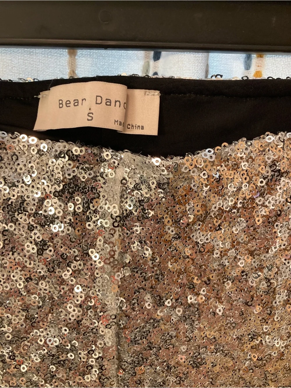 Bear Dance Silver Sequin girls Leggings size S